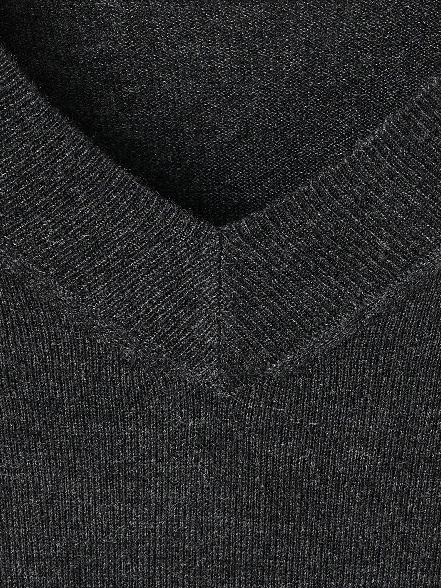 Product image 8 of 8, which shows Mango Milo Wool Blend V-Neck Jumper, Charcoal, M