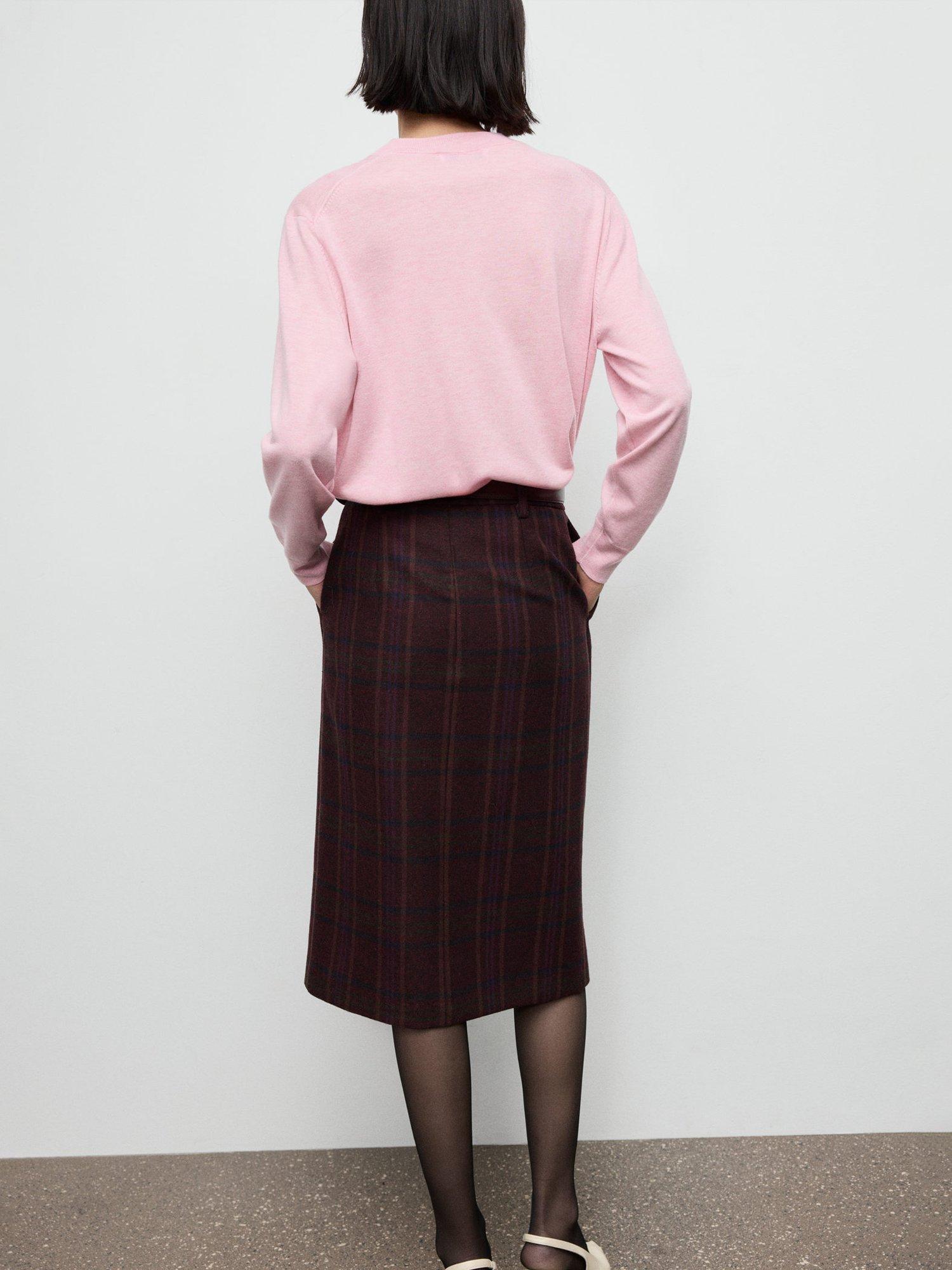 Product image 4 of 7, which shows Mango Milo V-Neck Jumper with Wool, Pink, XS