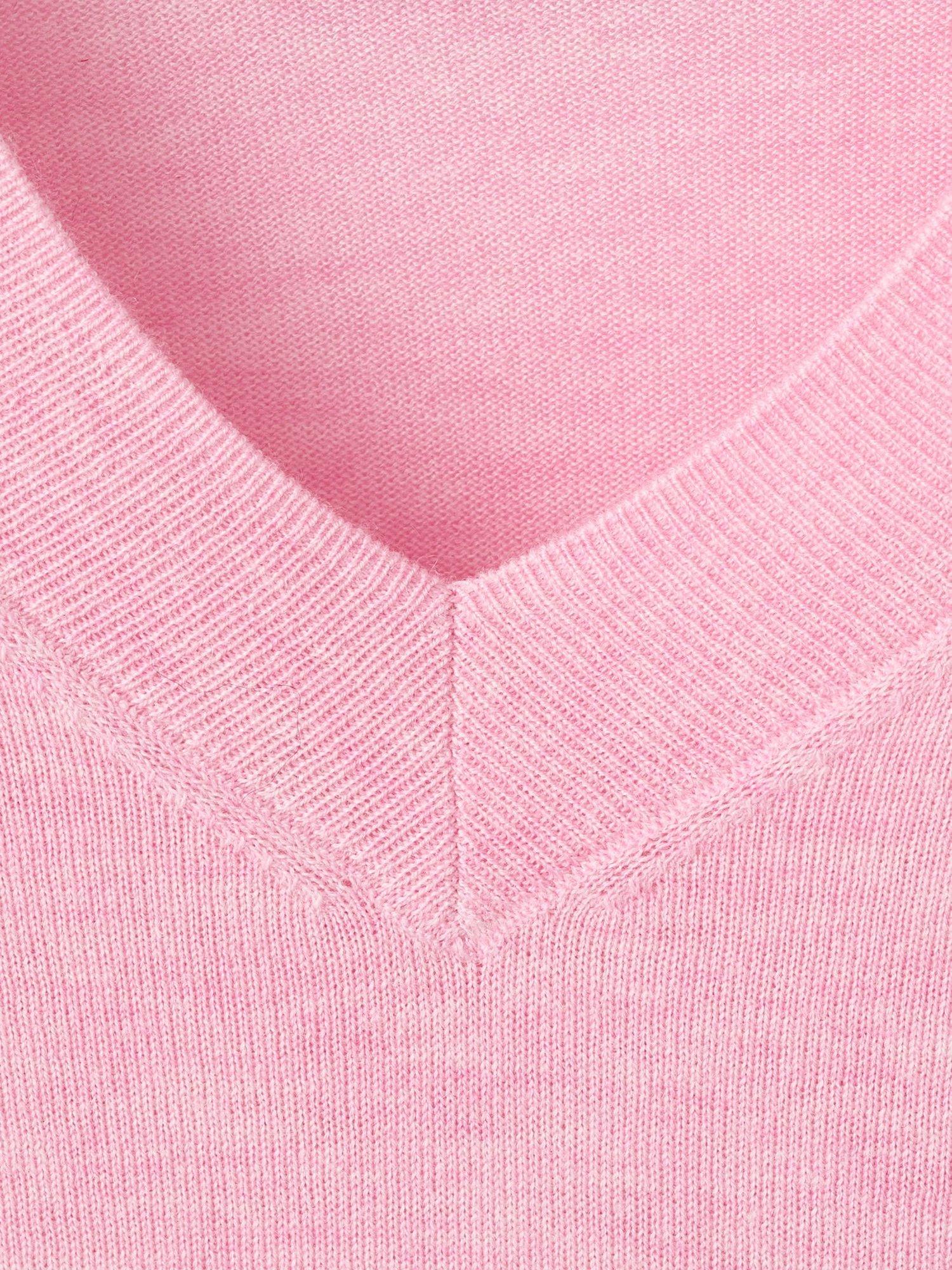 Product image 7 of 7, which shows Mango Milo V-Neck Jumper with Wool, Pink, XS