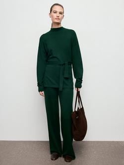 Mango Vieiri High Neck Jumper, Dark Green - view 2, Dark Green