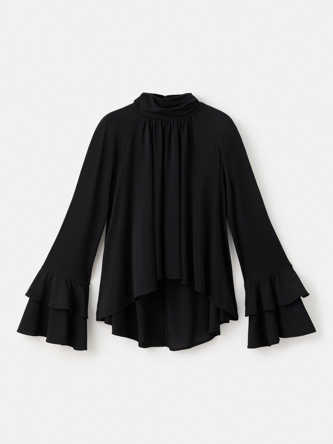 Product image 4 of 8, which shows Mango Lina High Neck Blouse, Black, M