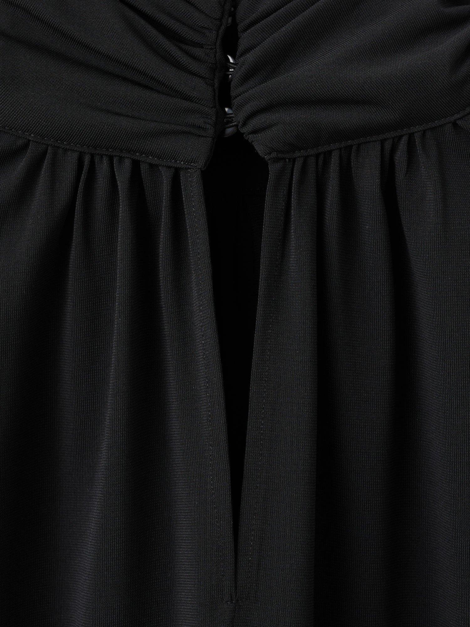 Product image 8 of 8, which shows Mango Lina High Neck Blouse, Black, M
