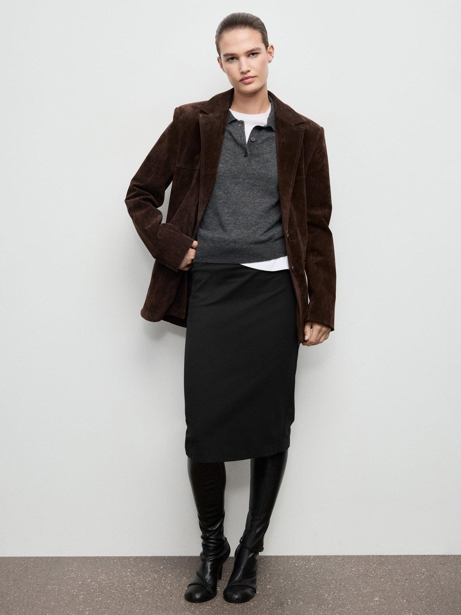 Product image 2 of 7, which shows Mango Tilda Midi Skirt, Black, L