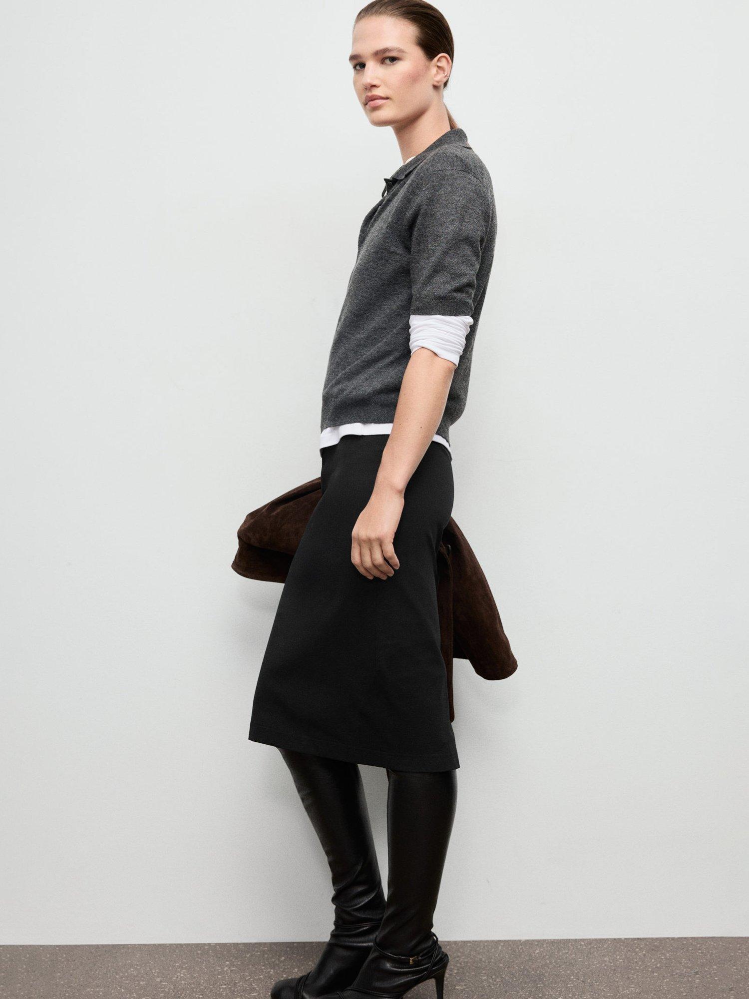 Product image 6 of 7, which shows Mango Tilda Midi Skirt, Black, L