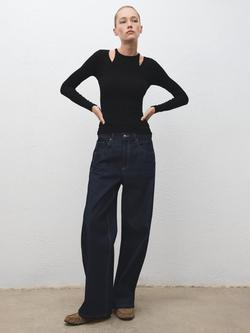 Mango Maral Long Sleeve T-Shirt - view 2, Black