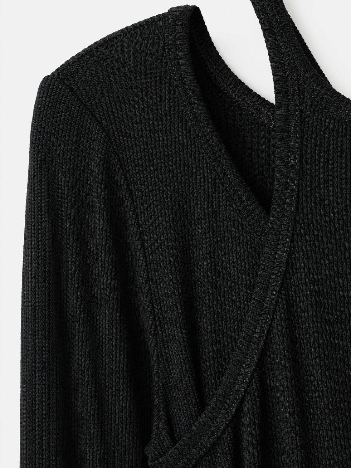 Product image 8 of 8, which shows Mango Maral Long Sleeve T-Shirt, Black, XS