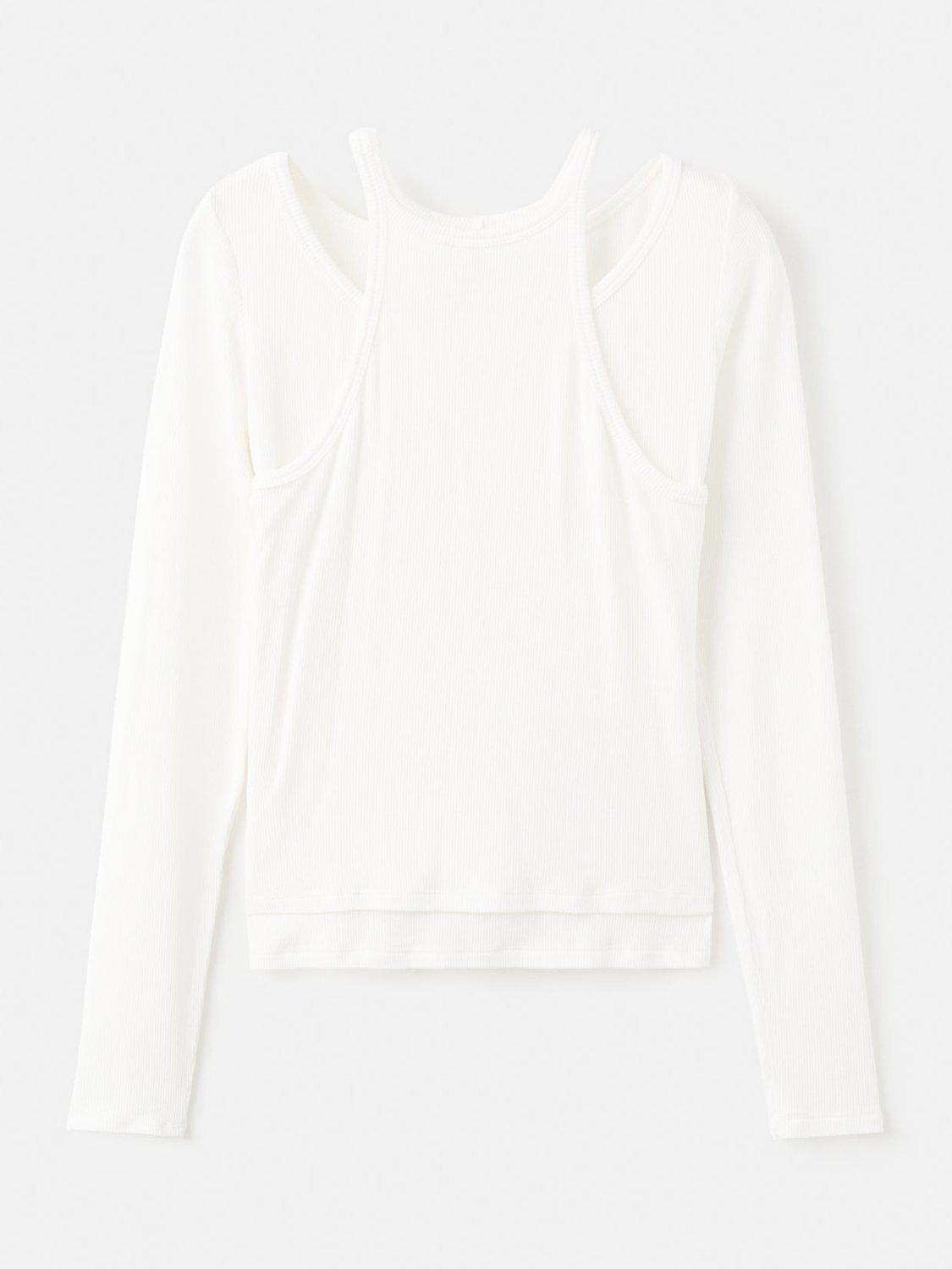 Product image 3 of 7, which shows Mango Maral Long Sleeve T-Shirt, Natural White, XS