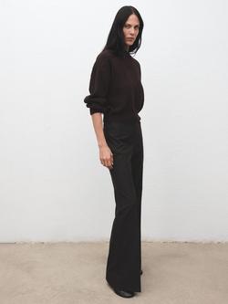 Mango Alexy Flared Trousers, Brown - view 2, Brown