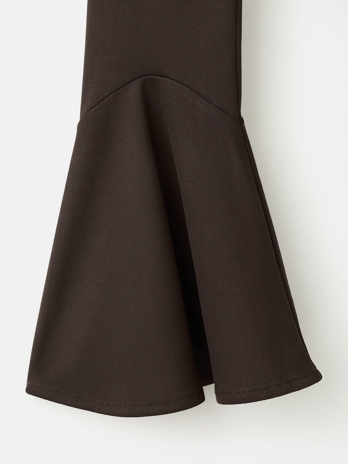 Product image 5 of 8, which shows Mango Venus Side Ruffle Flared Sleeve Top, Brown, L