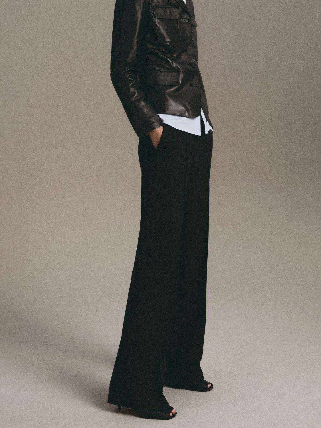 Product image 1 of 6, which shows Mango Maca Trousers, Black, 10