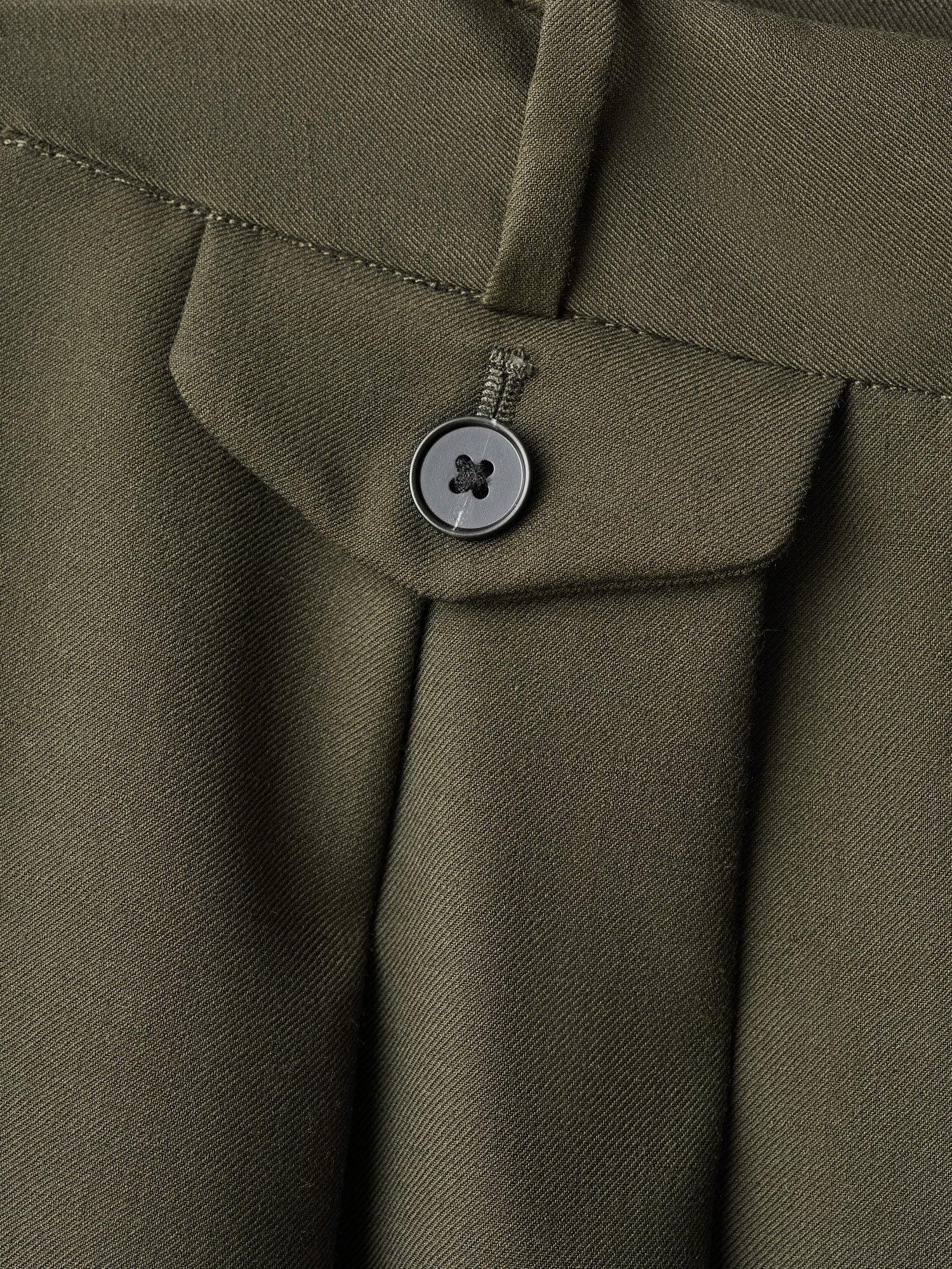 Product image 5 of 7, which shows Mango Nasa Button Detail Pleat Trousers, Khaki, 10