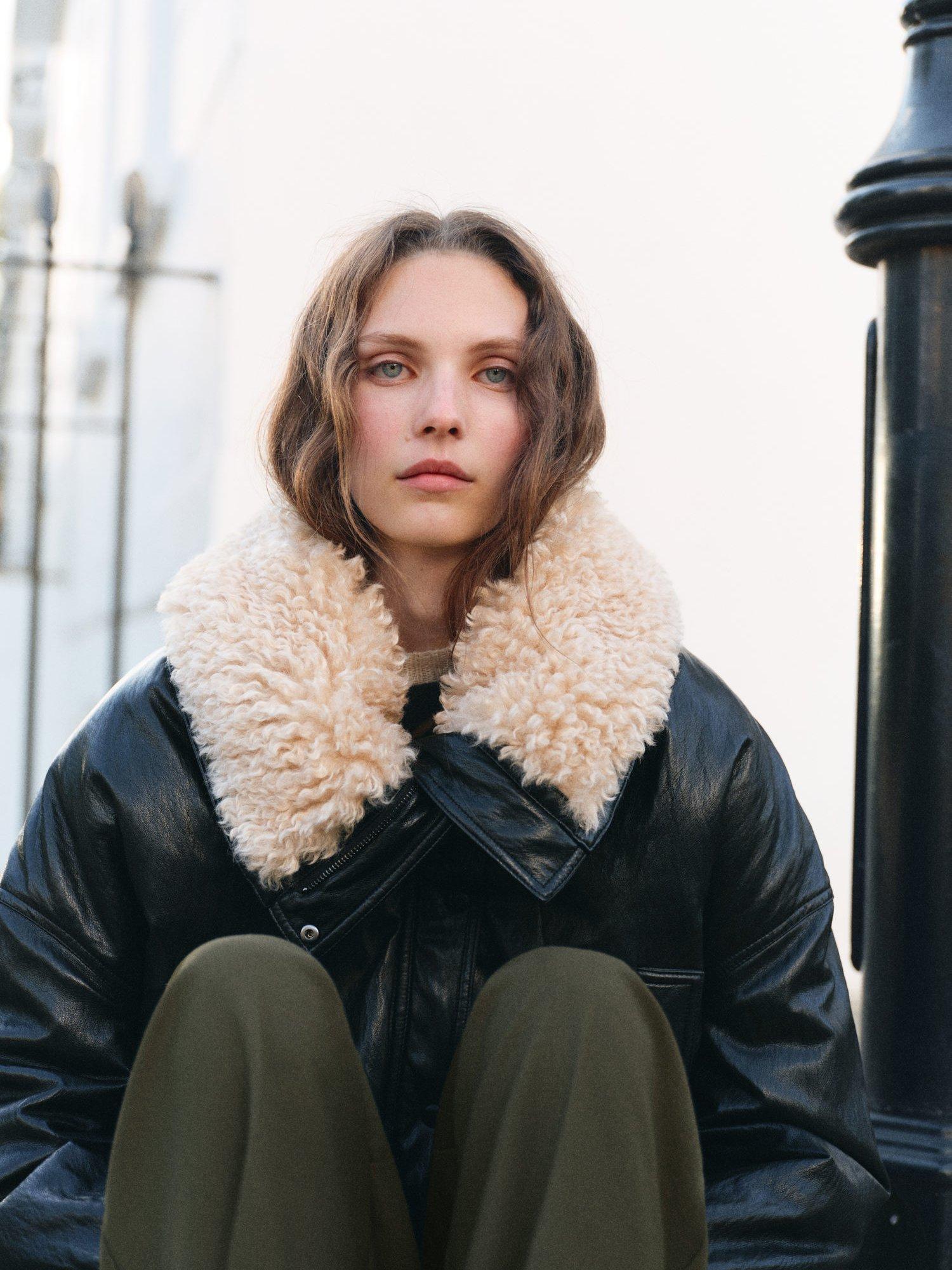 Product image 6 of 7, which shows Mango Nasa Button Detail Pleat Trousers, Khaki, 10