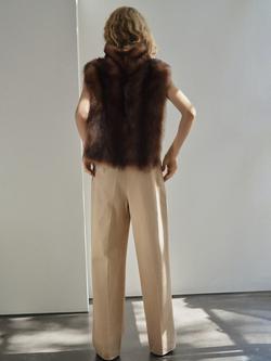 Mango Tomtom Pleated Denim Trousers, Light Beige - view 2, Light Beige