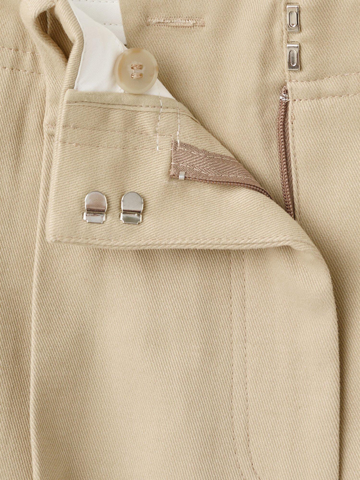 Product image 6 of 6, which shows Mango Tomtom Pleated Denim Trousers, Light Beige, 10