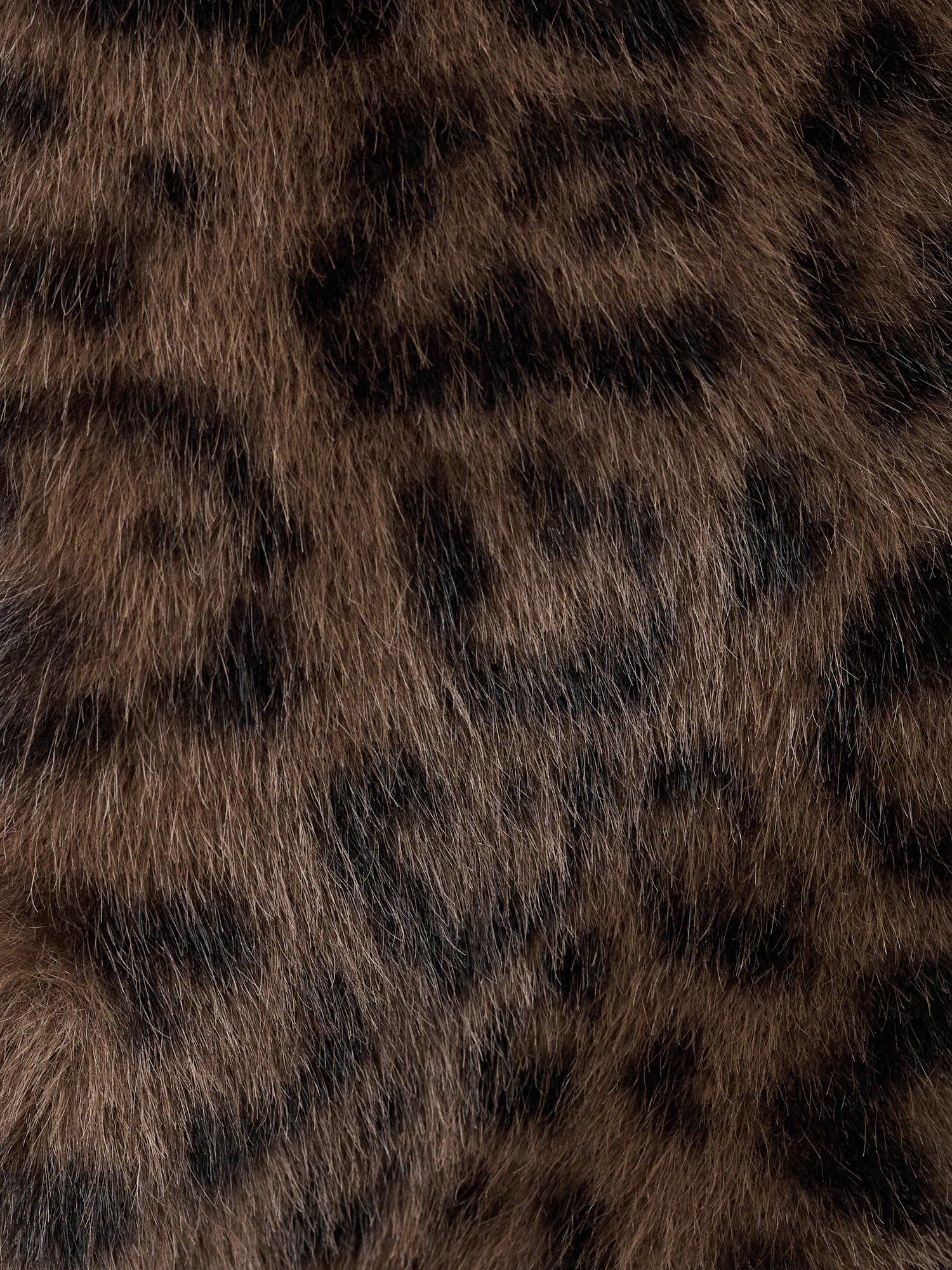 Product image 5 of 7, which shows Mango Zurich Leopard Print Faux Fur Coat, Brown, XS