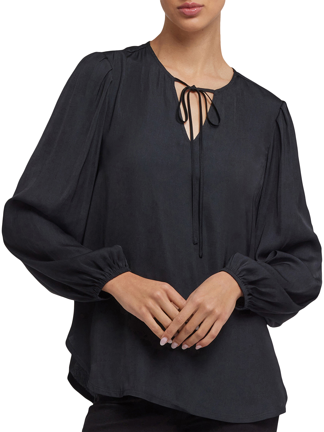 Product image 1 of 5, which shows NYDJ Elsie Blouse, Black, XS