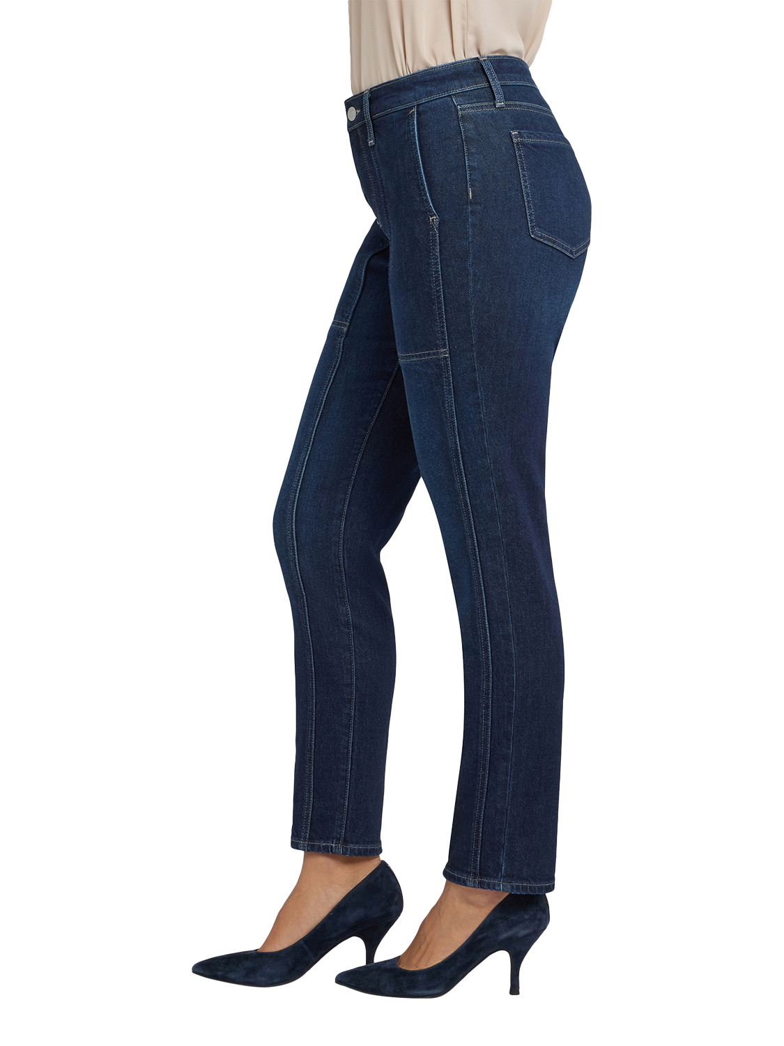 Product image 3 of 5, which shows NYDJ Margot Girlfriend Jeans, Midnight Breeze, 4