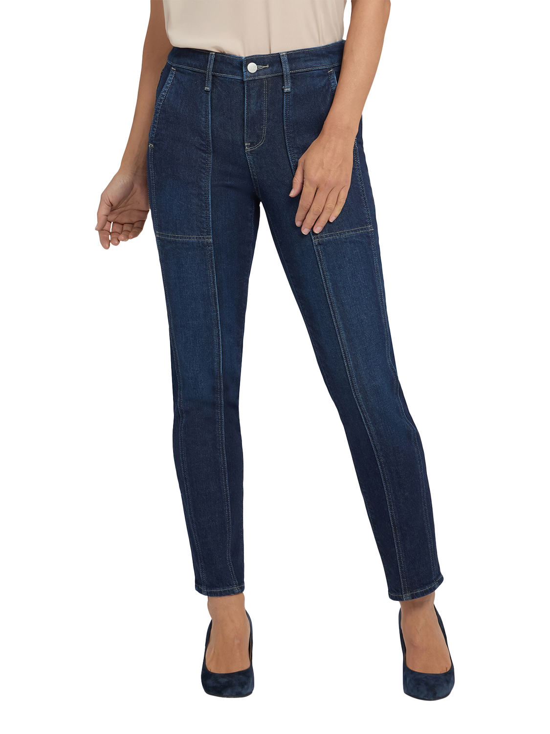 Product image 4 of 5, which shows NYDJ Margot Girlfriend Jeans, Midnight Breeze, 4