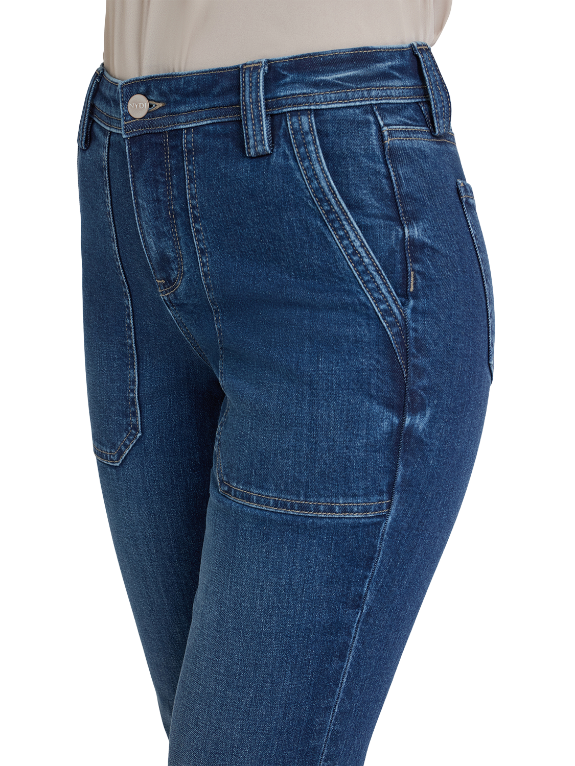 Product image 5 of 5, which shows NYDJ Margot Girlfriend Jeans, Vintage Lapis, 4