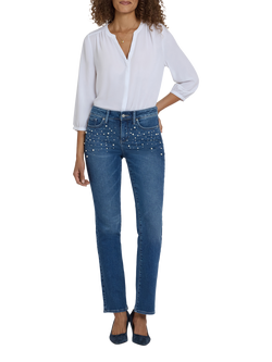 NYDJ Marilyn Embellished Straight Jeans, Lake Notre-dame, Lake Notre-dame