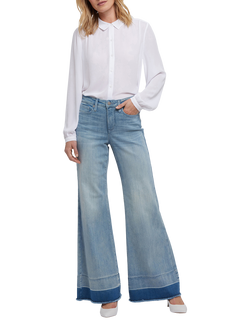 NYDJ Mia Palazzo Jeans with High Rise and Shadow Hems, Light Paradise, Light Paradise
