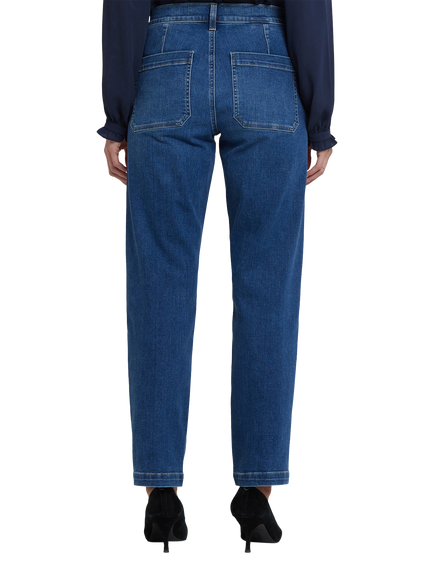 NYDJ Brooke Loose Straight Jeans, Opera Blue - view 2, Opera Blue