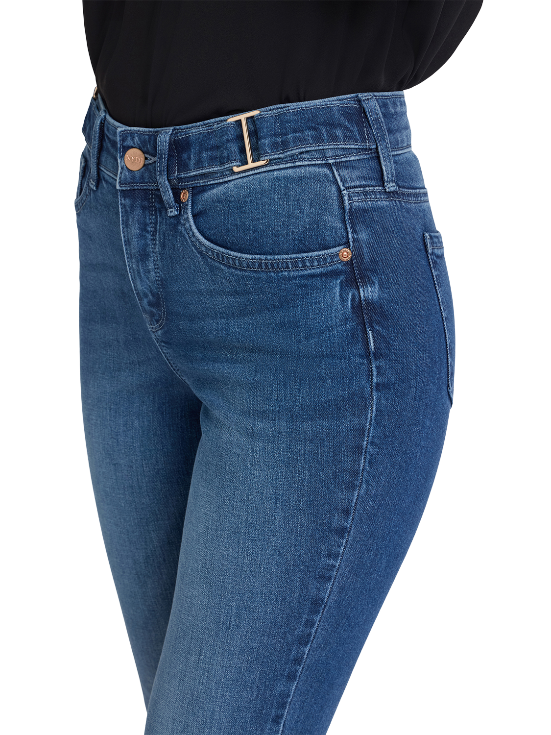 Product image 5 of 5, which shows NYDJ Sheri Slim Jeans, Cool Marine, 4
