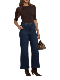 NYDJ Teresa Wide Leg Ankle Jeans, Blackened Blue, Blackened Blue