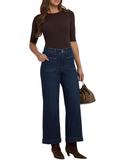 NYDJ Teresa Wide Leg Ankle Jeans, Blackened Blue, Blackened Blue