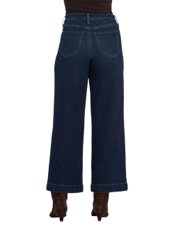 NYDJ Teresa Wide Leg Ankle Jeans, Blackened Blue - view 2, Blackened Blue