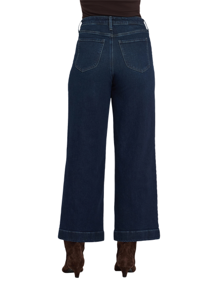 NYDJ Teresa Wide Leg Ankle Jeans, Blackened Blue - view 2, Blackened Blue