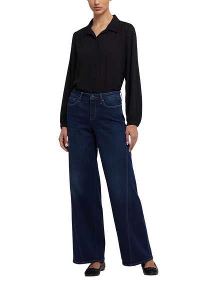 NYDJ Teresa Wide Leg Jeans with Contoured Seams & 31" Inseam, Ink Skyline, Ink Skyline