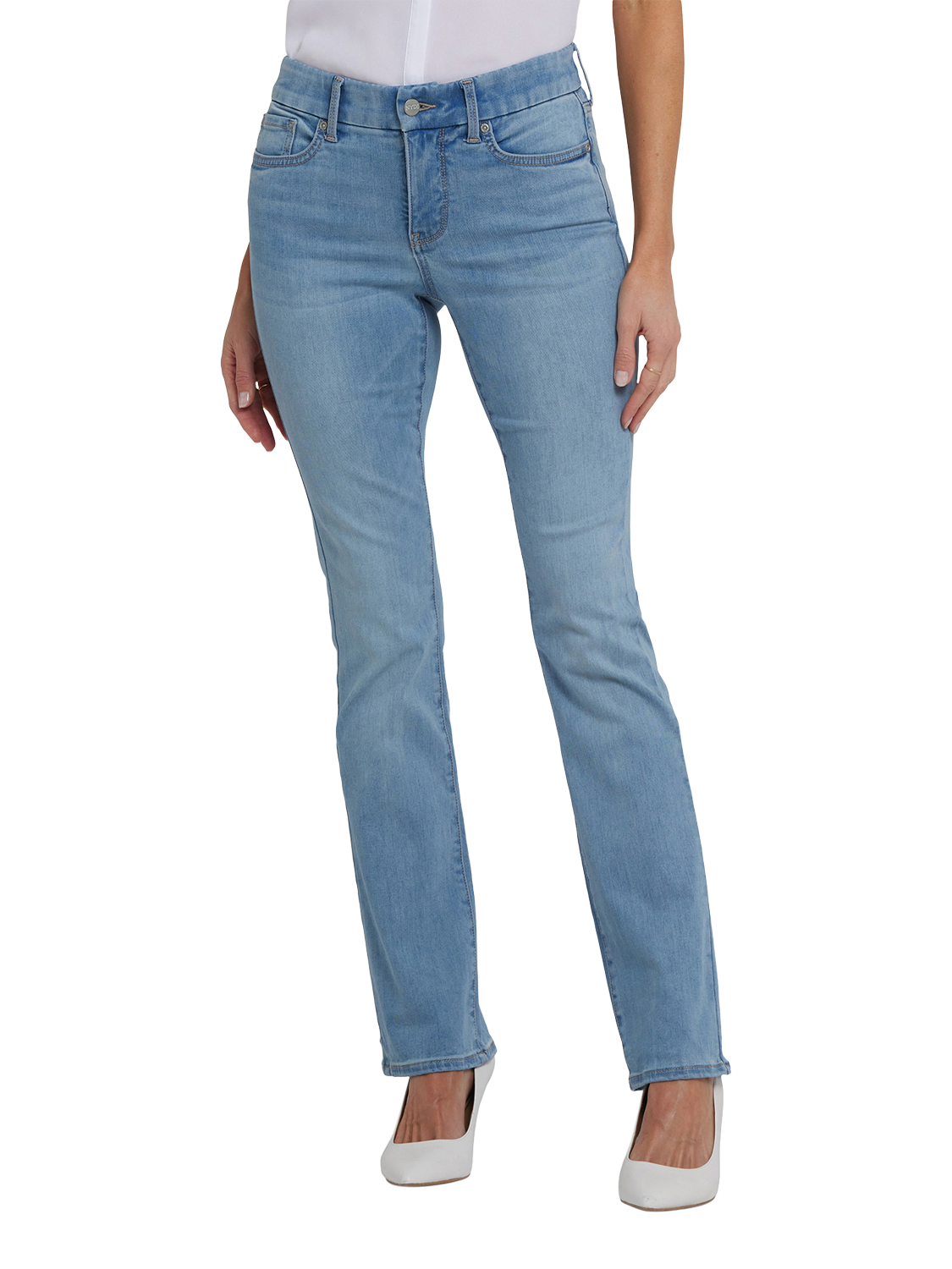 Product image 4 of 5, which shows NYDJ Waist-Match™ Barbara Bootcut Jeans, Heritage Glow, XS