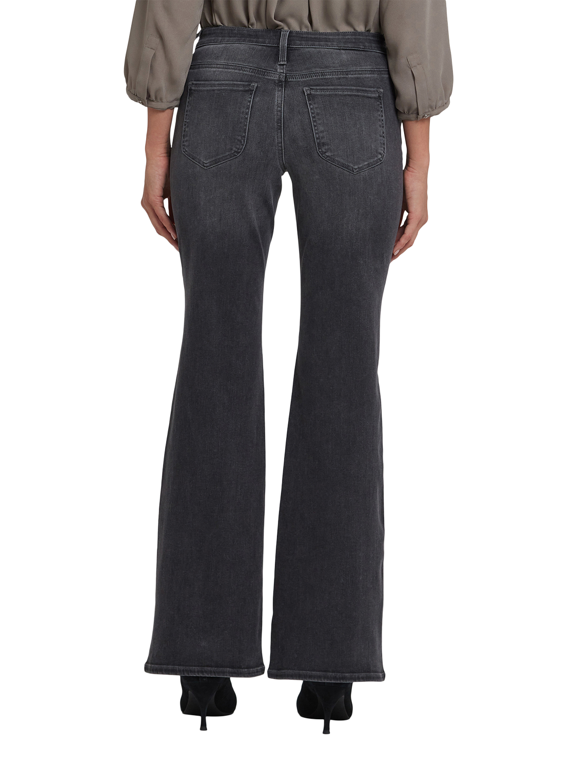 Product image 2 of 5, which shows NYDJ Ava Strecth Cotton Blend Flared Denim Jeans, Gloomy Marais, 4