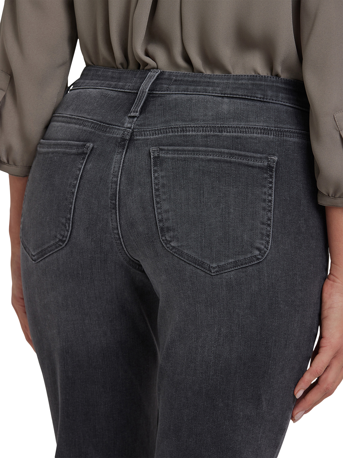 Product image 5 of 5, which shows NYDJ Ava Strecth Cotton Blend Flared Denim Jeans, Gloomy Marais, 4