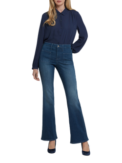 NYDJ Ava Patch Pockets Flared Jeans, Hugo Rain