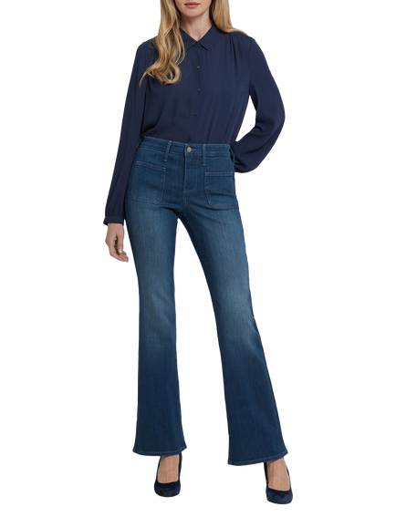 NYDJ Ava Patch Pockets Flared Jeans, Hugo Rain