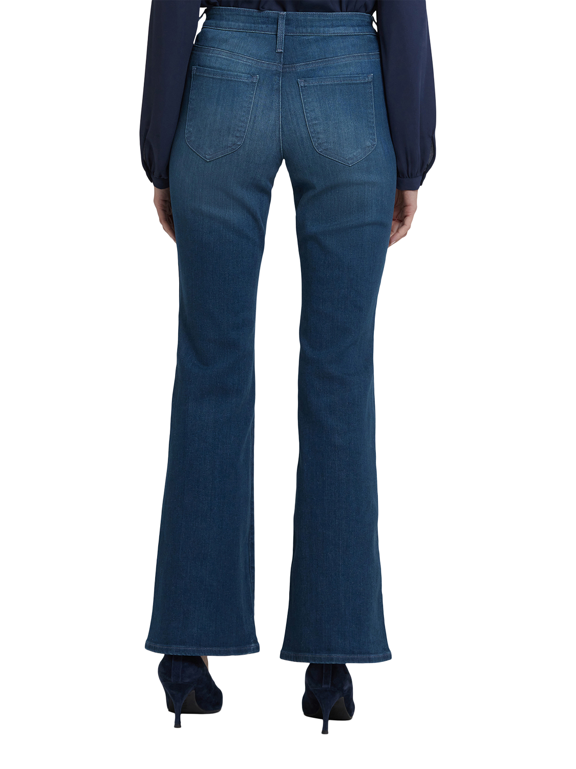 Product image 2 of 5, which shows NYDJ Ava Patch Pockets Flared Jeans, Hugo Rain, 4