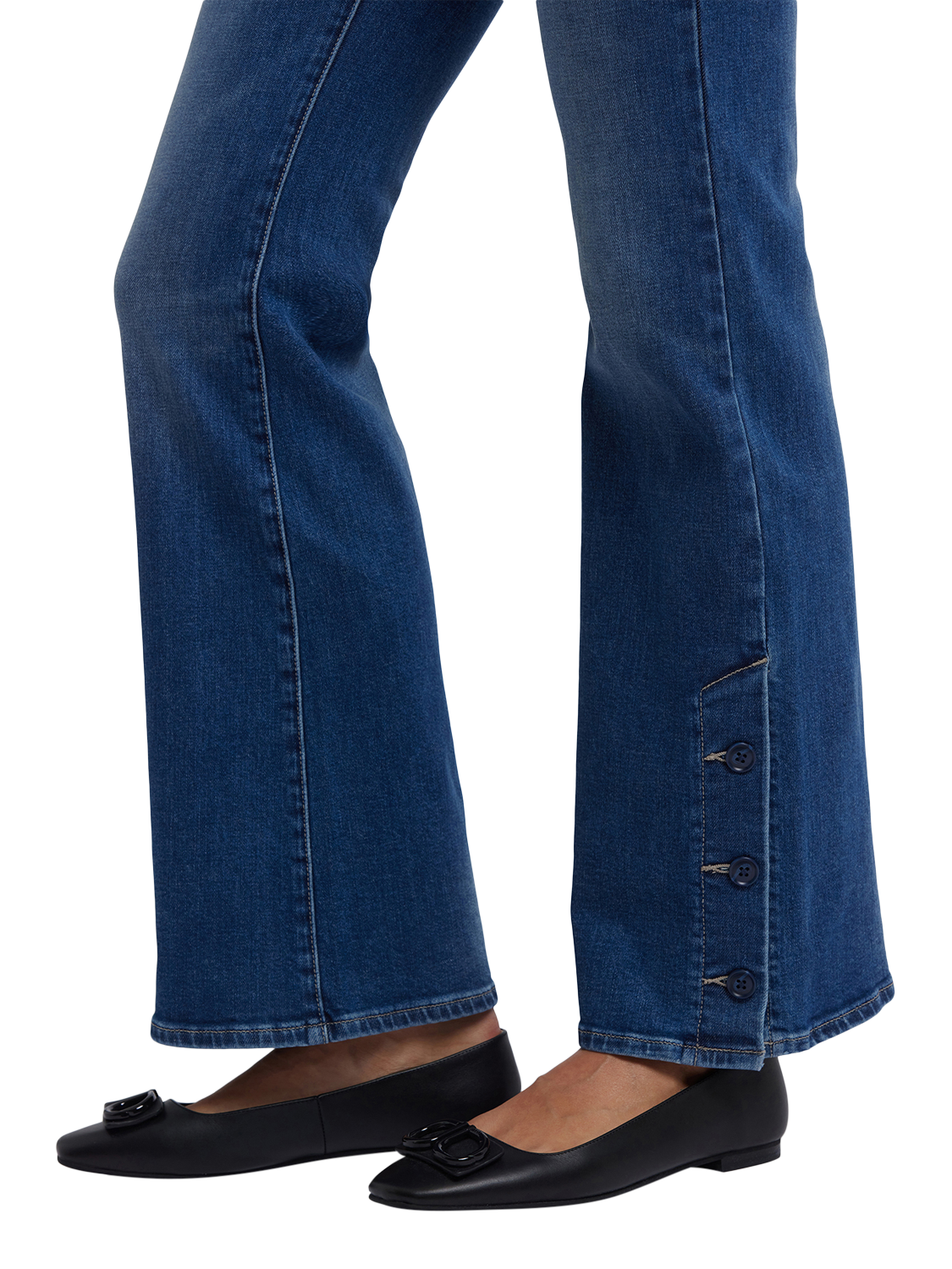 Product image 5 of 5, which shows NYDJ  Ava Flared Jeans With Side Button Plackets, Lake Notre-dame, 4