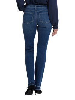 NYDJ Barbara Frayed Hem Bootcut Jeans, Dark Loire - view 2, Dark Loire