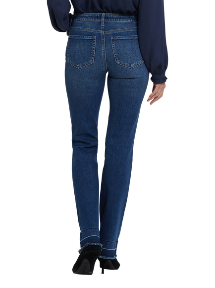 NYDJ Barbara Frayed Hem Bootcut Jeans, Dark Loire - view 2, Dark Loire