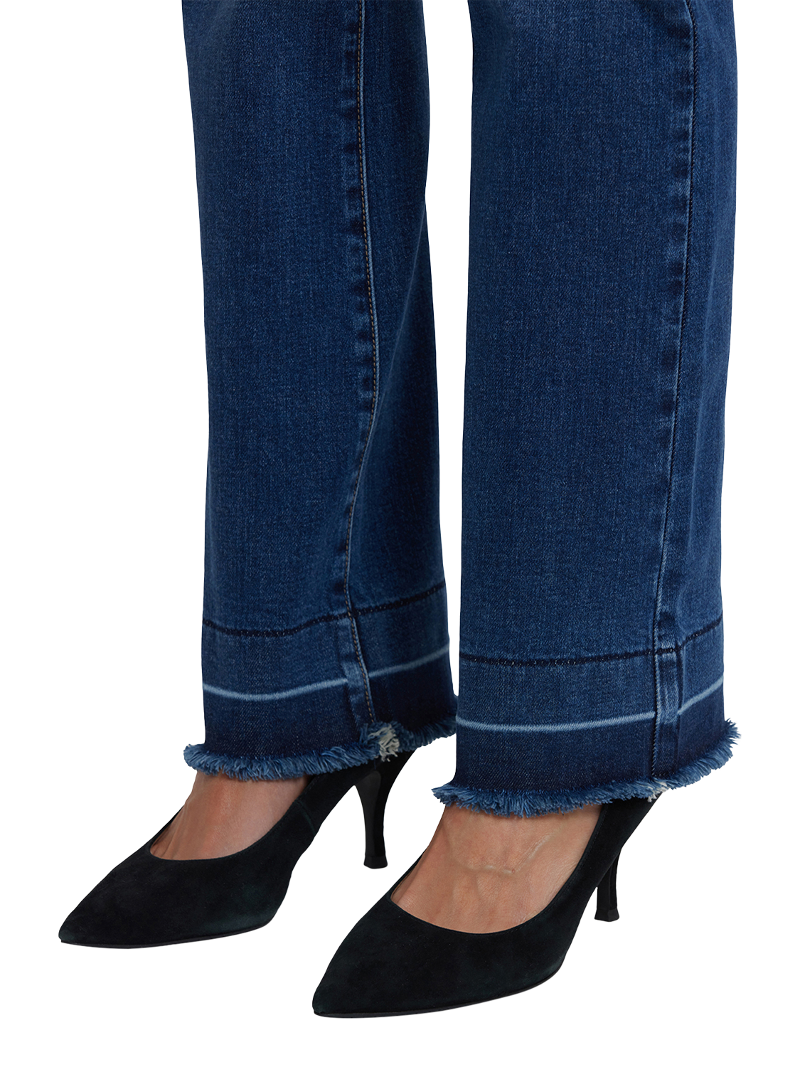 Product image 5 of 5, which shows NYDJ Barbara Frayed Hem Bootcut Jeans, Dark Loire, 4