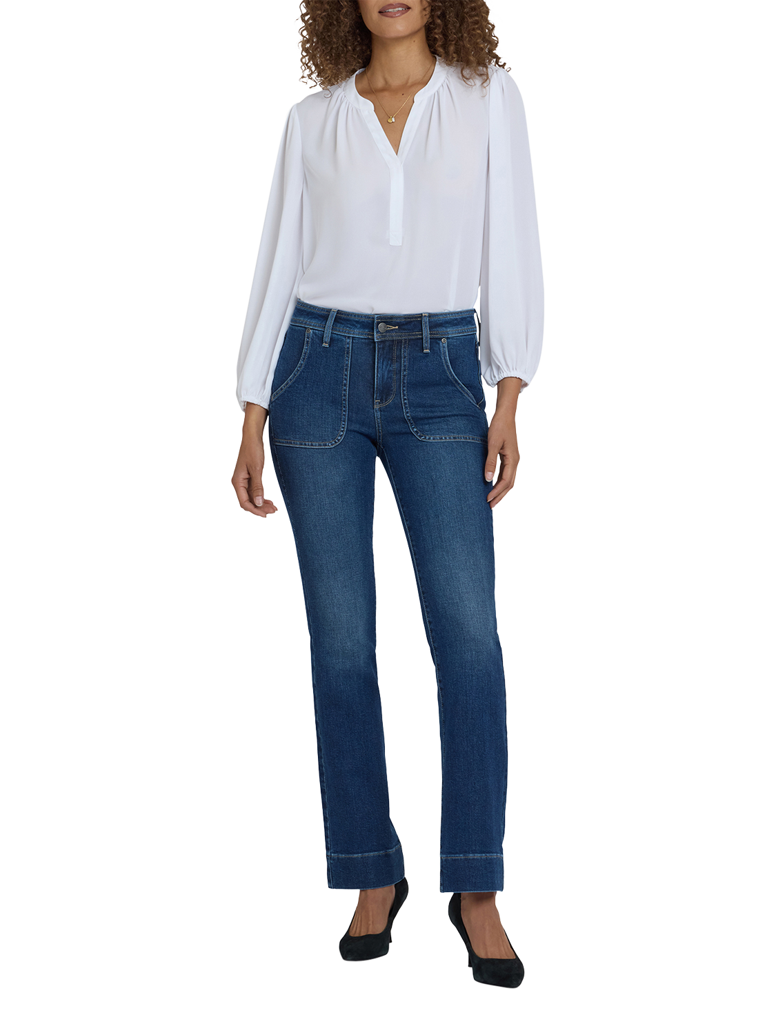 Product image 1 of 4, which shows NYDJ Barbara Bootcut Jeans, Dark Loire, 4