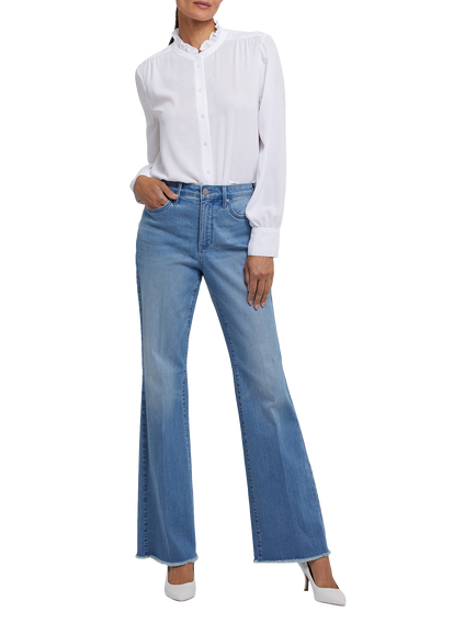 NYDJ High Rise Ava Flared Jeans With Frayed Hems, Vendome Water, Vendome Water