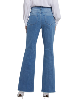 NYDJ High Rise Ava Flared Jeans With Frayed Hems, Vendome Water - view 2, Vendome Water