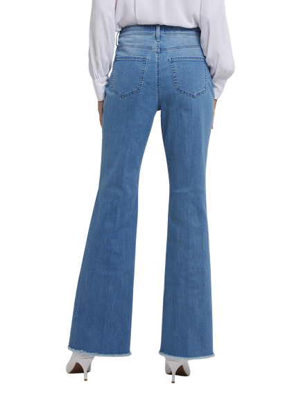 NYDJ High Rise Ava Flared Jeans With Frayed Hems, Vendome Water - view 2, Vendome Water