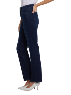 NYDJ Marilyn High Rise Straight Jeans - view 2, Midnight Breeze