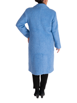 chesca Textured Wool Blend Coat - view 2, Cornflower Blue