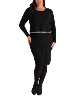 chesca Knee-Length Layered Dress, Black