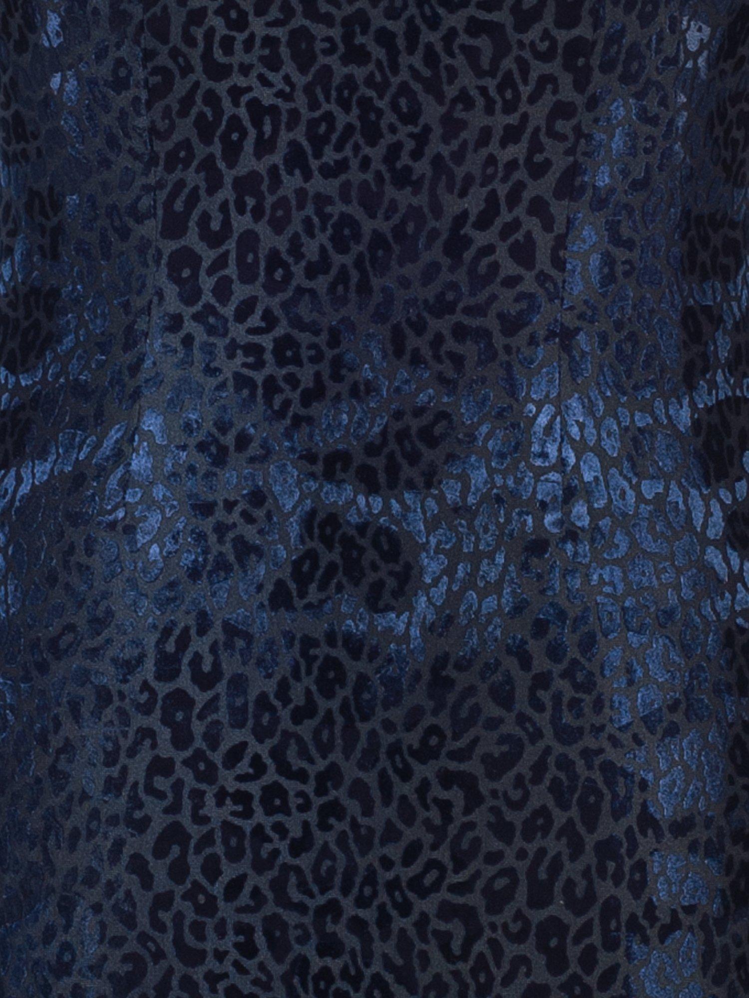 Product image 7 of 7, which shows chesca Leopard Burnout A-Line Midi Dress, Navy, 12-14